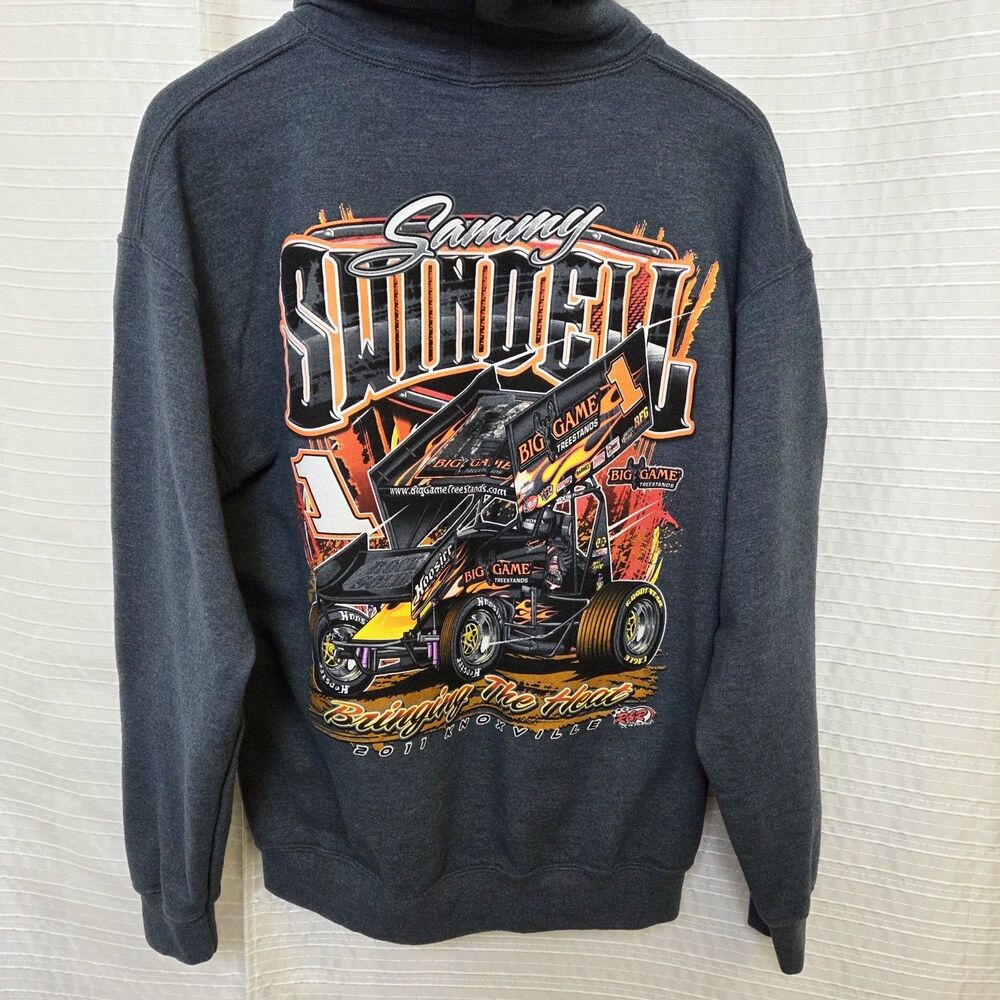 Sammy Swindell Hoodie 2011 Knoxville Men's M Blue-Gray Sprint Midget Racing